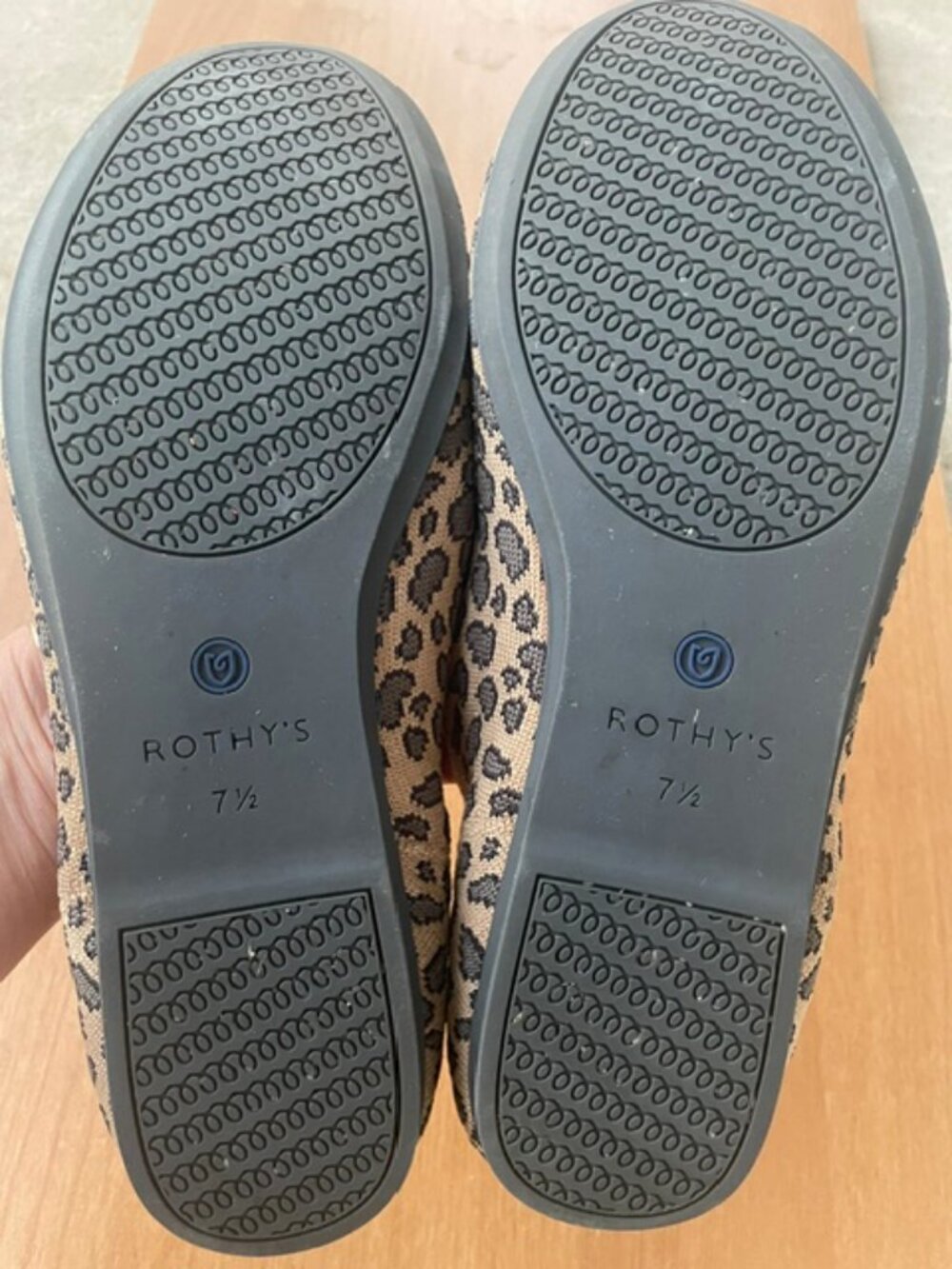 Rothy's Women's Round Point Leopard Print Flats, Brown, Size 7.5 - Picture 7 of 7